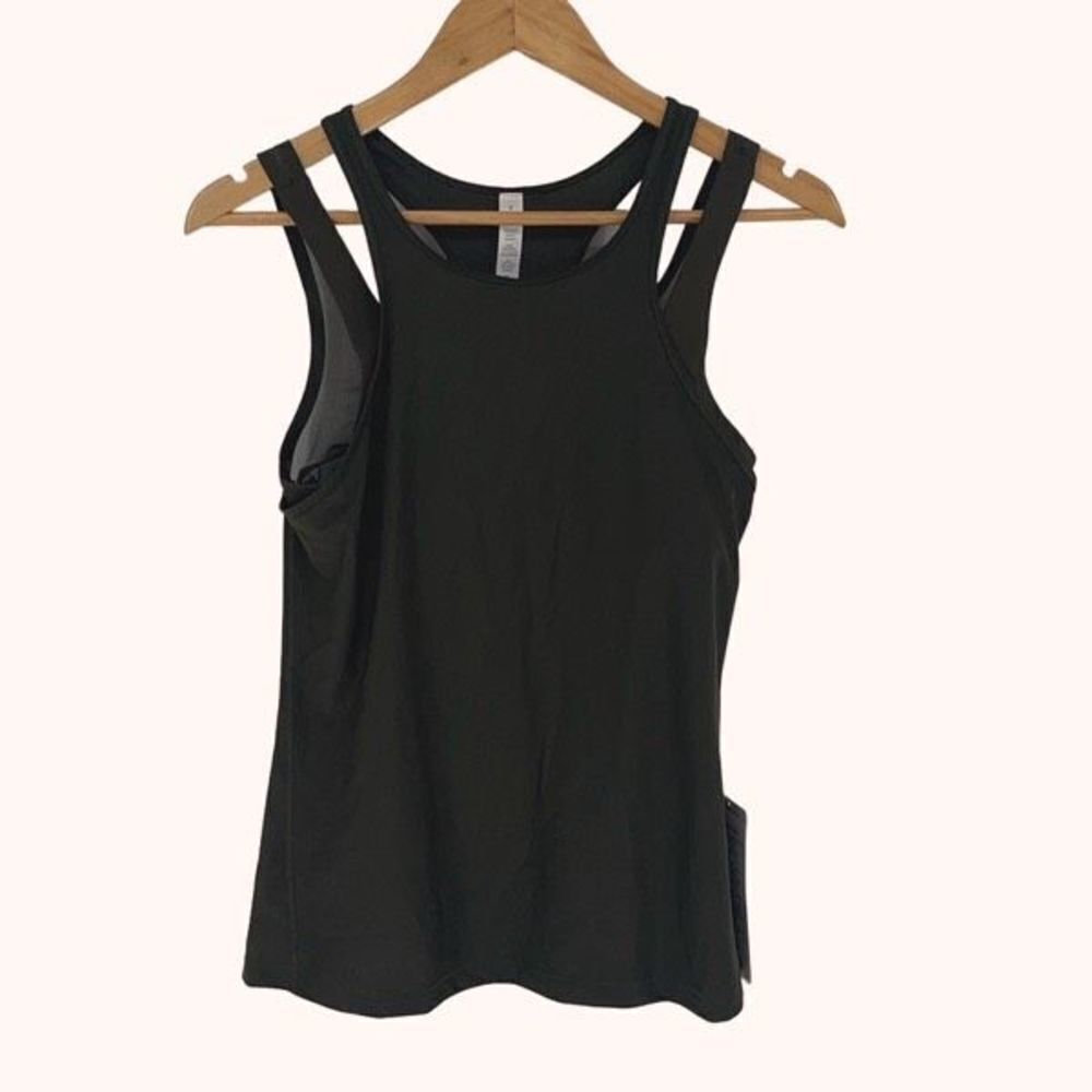 Lululemon Womens In Your Pace Tank Stretch Athletic Active Workout Olive Green S